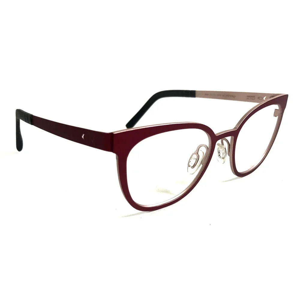 Blackfin Eyeglasses Frames BF878 COL.1115 Red Pink Titanium Cat Eye 47-18-145